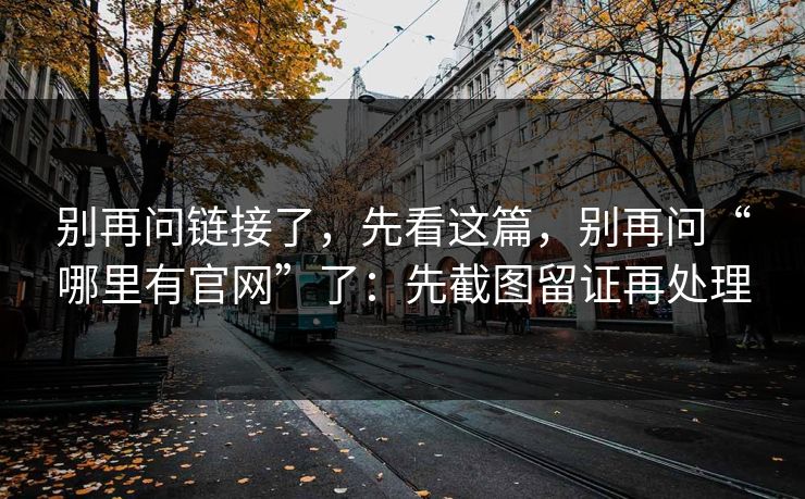 别再问链接了，先看这篇，别再问“哪里有官网”了：先截图留证再处理