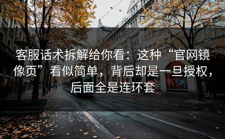客服话术拆解给你看：这种“官网镜像页”看似简单，背后却是一旦授权，后面全是连环套
