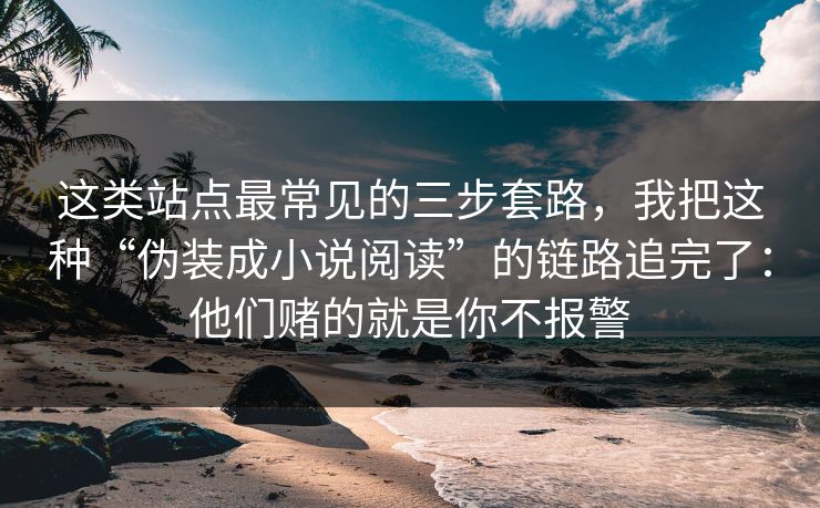 这类站点最常见的三步套路，我把这种“伪装成小说阅读”的链路追完了：他们赌的就是你不报警