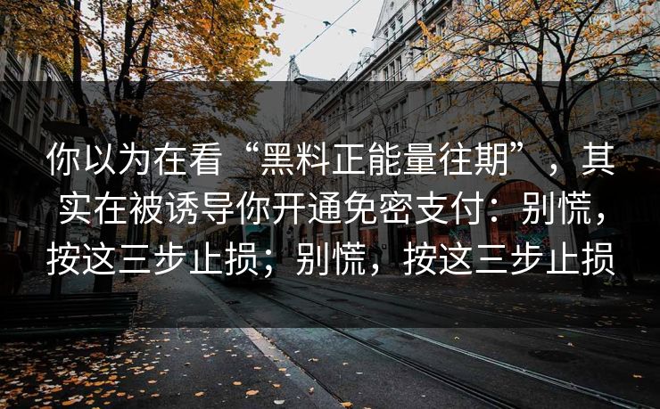 你以为在看“黑料正能量往期”，其实在被诱导你开通免密支付：别慌，按这三步止损；别慌，按这三步止损